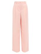 Matchesfashion.com Racil - Peter High-rise Wool-twill Palazzo Trousers - Womens - Pink