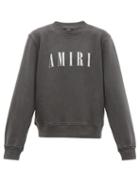 Matchesfashion.com Amiri - Logo Print Washed Cotton Sweatshirt - Mens - Black White