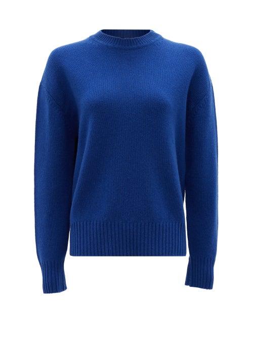 Matchesfashion.com Ryan Roche - Crew-neck Cashmere Sweater - Womens - Blue