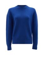 Matchesfashion.com Ryan Roche - Crew-neck Cashmere Sweater - Womens - Blue