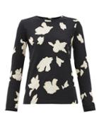 Matchesfashion.com Proenza Schouler - Iris-print Cotton Long-sleeved T-shirt - Womens - Black Multi