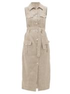 Matchesfashion.com Giuliva Heritage Collection - The Mary Angel Sleeveless Wool-blend Shirt Dress - Womens - Brown