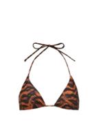 Matchesfashion.com The Upside - Jodhi Tiger-print Triangle Bikini Top - Womens - Animal