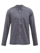 Officine Gnrale - Esteban Topstitched Cotton Shirt - Mens - Dark Navy