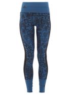 Matchesfashion.com Adidas By Stella Mccartney - Snake-print High-rise Technical Jersey Leggings - Womens - Blue Multi