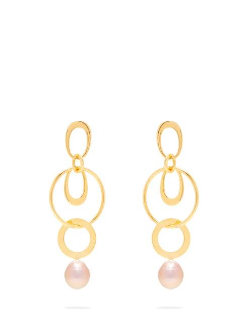 Matchesfashion.com Lizzie Fortunato - Wind Chime Gold Plated Drop Earrings - Womens - Gold