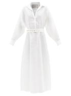 Asceno - Porto Organic-linen Voile Shirt Dress - Womens - White