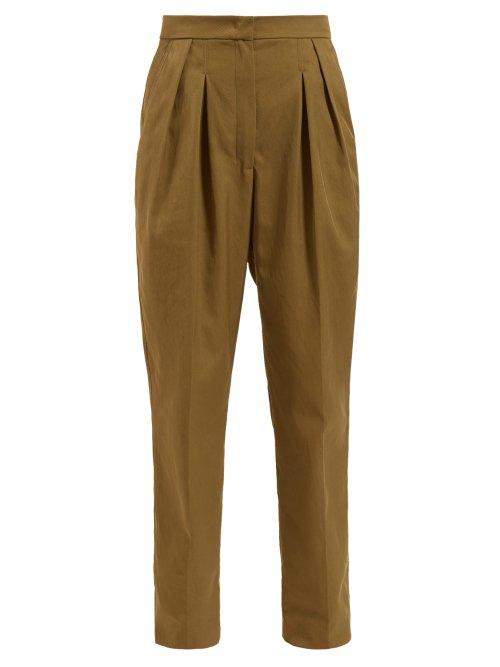 Matchesfashion.com Golden Goose Deluxe Brand - Felicia High Rise Straight Leg Trousers - Womens - Khaki