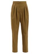 Matchesfashion.com Golden Goose Deluxe Brand - Felicia High Rise Straight Leg Trousers - Womens - Khaki