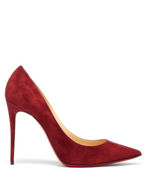 Matchesfashion.com Christian Louboutin - Kate 100 Suede Pumps - Womens - Burgundy
