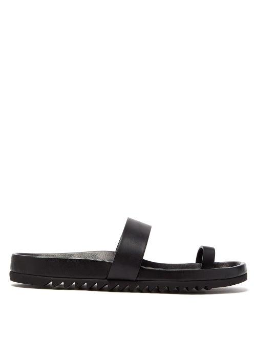 Matchesfashion.com Rick Owens - Double-strap Leather Slides - Mens - Black