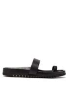 Matchesfashion.com Rick Owens - Double-strap Leather Slides - Mens - Black