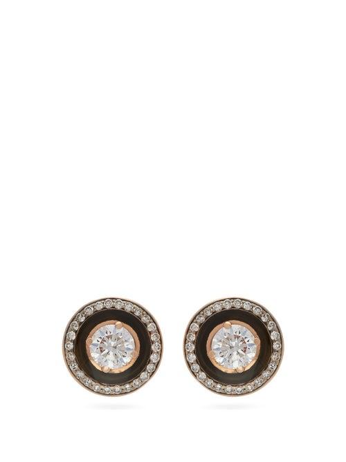 Matchesfashion.com Selim Mouzannar - Mina Diamond & 18kt Rose Gold Earrings - Womens - Black