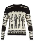 Matchesfashion.com Saint Laurent - Totem Knit Crew Neck Sweater - Mens - Black White