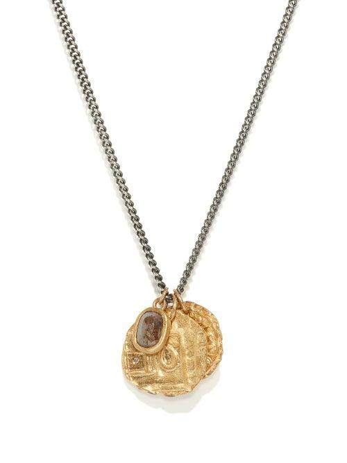 Matchesfashion.com M Cohen - The Tiba Coins Diamond & 18kt Gold Necklace - Mens - Yellow Gold