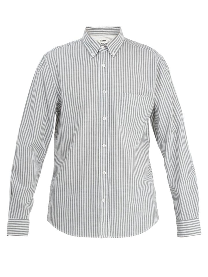 Acne Studios Isherwood Point-collar Striped Cotton Shirt