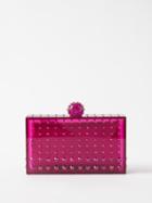 Aquazzura - Tequila Crystal-embellished Resin Clutch Bag - Womens - Pink