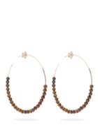 Matchesfashion.com Diane Kordas - Diamond & 18kt Rose Gold Hoop Earrings - Womens - Brown