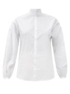 Matchesfashion.com Bourrienne Paris X - New Potesse High-neck Cotton-poplin Shirt - Womens - White
