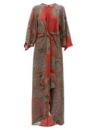 Matchesfashion.com D'ascoli - Printed Silk Maxi Dress - Womens - Red Multi