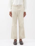 Le17septembre Homme - Belted Cotton-blend Twill Trousers - Mens - Beige
