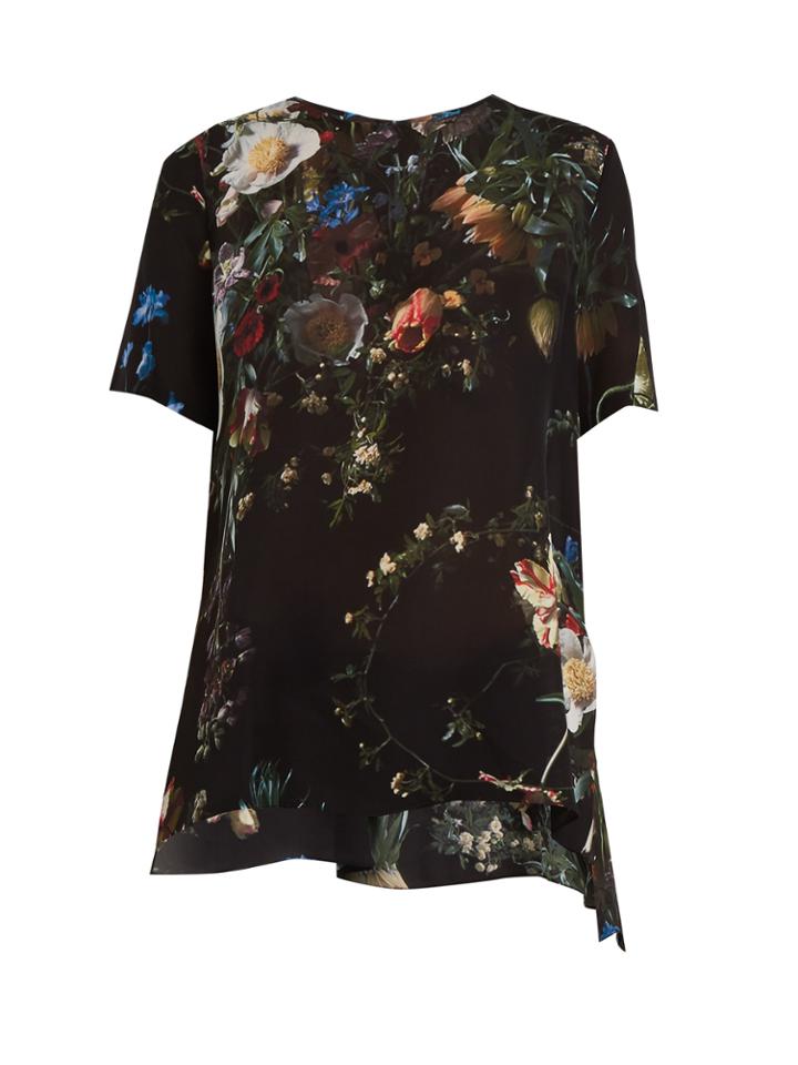 Adam Lippes Floral-print Silk Crepe De Chine Top
