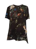 Adam Lippes Floral-print Silk Crepe De Chine Top