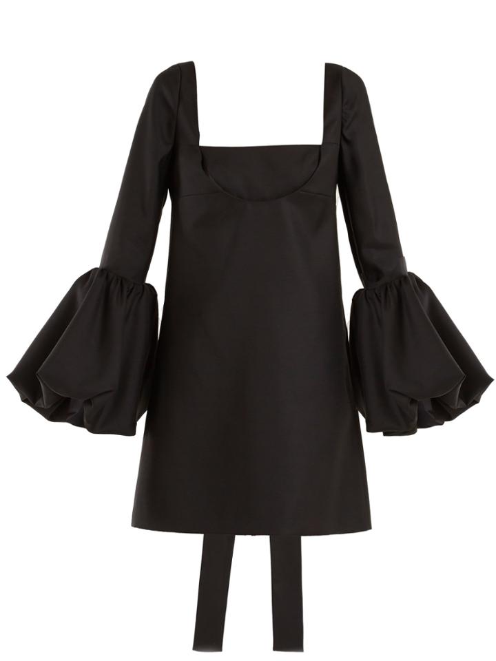Valentino Bell-sleeve Silk-crepe Dress