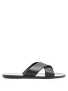 Matchesfashion.com Ancient Greek Sandals - Kritonas Cross Over Strap Leather Slides - Mens - Black