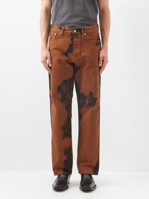 Sunflower - Overdyed Straight-leg Jeans - Mens - Brown