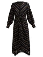 Matchesfashion.com Proenza Schouler - Striped Crepe Shirtdress - Womens - Black Multi
