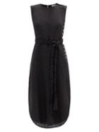 Matchesfashion.com Belize - Corinne Braided-belt Linen Dress - Womens - Black
