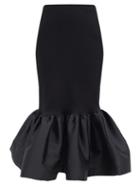 Matchesfashion.com Marques'almeida - Fishtail-hem Ribbed Cotton-blend Skirt - Womens - Black