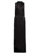 Matchesfashion.com Ann Demeulemeester - Gathered Tie Waist Maxi Dress - Womens - Black