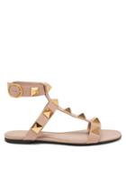 Ladies Shoes Valentino Garavani - Roman Stud Leather Sandals - Womens - Tan