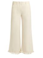Figue Matador Pompom Cropped Silk-twill Trousers