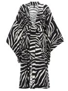 Matchesfashion.com Norma Kamali - Wide-sleeve Zebra-print Coat - Womens - Animal