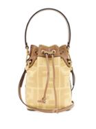Matchesfashion.com Fendi - Mon Tresor Mini Logo-jacquard Canvas Bucket Bag - Womens - Yellow Multi