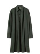 Lemaire - Poplin Shirt Dress - Womens - Dark Green