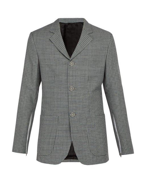 Matchesfashion.com Raf Simons - Zip Cuff Wool Blazer - Mens - Grey