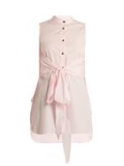 Matchesfashion.com Khaite - Angie Sleeveless Cotton Poplin Shirt - Womens - Light Pink