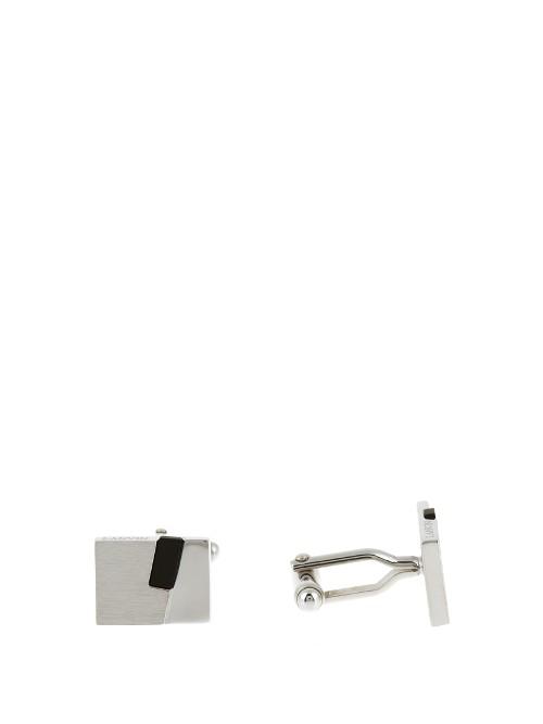Lanvin Onyx And Rhodium-plated Cufflinks