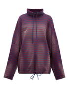 Matchesfashion.com Martine Rose - Breton Striped Cotton Sweatshirt - Womens - Navy Multi