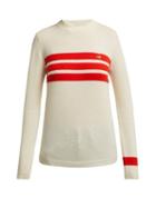 Matchesfashion.com Bella Freud - Embroidered Dog And Stripe Cashmere Sweater - Womens - Ivory Multi