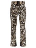 Matchesfashion.com Goldbergh - Roar Panther Print Belted Soft Shell Ski Trousers - Womens - Leopard