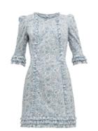 Matchesfashion.com The Vampire's Wife - Cate Mini Floral Print Cotton Dress - Womens - Blue White