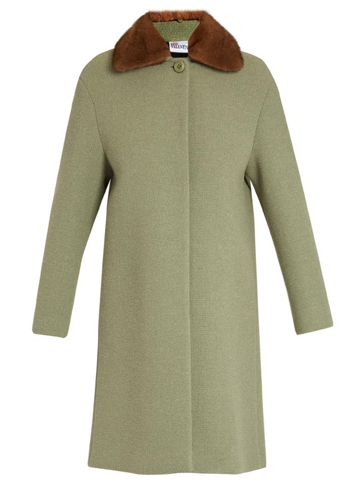 Redvalentino Fur-collar Boucl Coat
