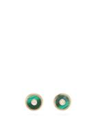 Matchesfashion.com Retrouvai - Compass Diamond, Malachite & Gold Stud Earrings - Womens - Green