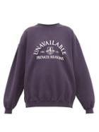 Matchesfashion.com Vetements - Unavailable Print Cotton Sweatshirt - Womens - Navy