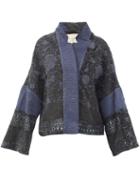 Matchesfashion.com By Walid - Cassie Floral-embroidered Silk Jacket - Womens - Blue Multi